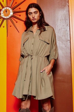 Green Flare T-Shirt Dress (Medium)