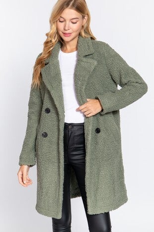 olive teddy coat